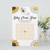Bumble Honey Bee Bingo Baby shower spel Briefpapier (Staand voorkant)