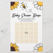 Bumble Honey Bee Bingo Baby shower spel Briefpapier (Voorkant)