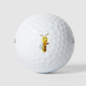 Bumble Honey Bee Bumblebee Cartoon Character Sign Golfballen (Voorkant)