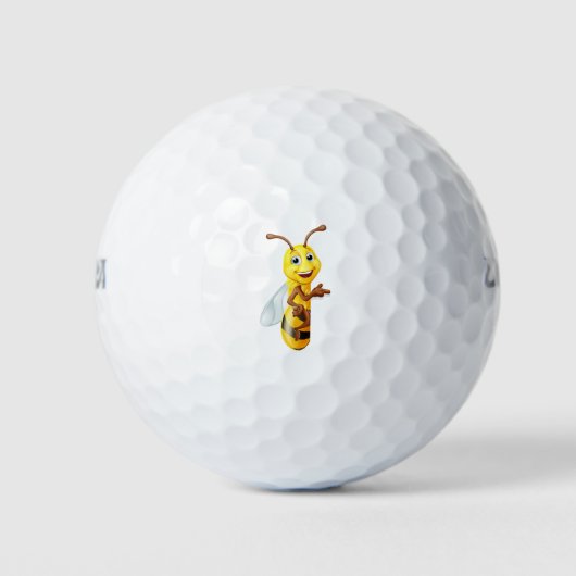 Bumble Honey Bee Bumblebee Cartoon Character Sign Golfballen (Voorkant)