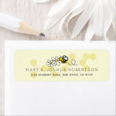 Bumble / Honey Bee & Daisy geel adreslabel Etiket (Insitu)
