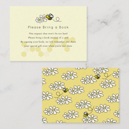Bumble / Honey Bee Daisy Neem alsjeblieft een boek Informatiekaartje (Voorkant / Achterkant)
