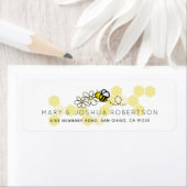 Bumble / Honey Bee & Daisy White Adreslabel Etiket (Insitu)