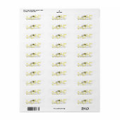 Bumble / Honey Bee & Daisy White Adreslabel Etiket (Full Sheet)