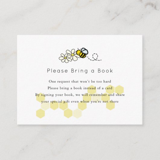 Bumble / Honey Bee Daisy White Neem een boek mee Informatiekaartje (Voorkant)