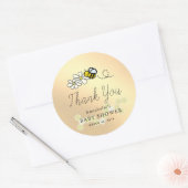 Bumble/Honey Bee Gold Baby shower Classic Ronde S Sticker (Envelop)