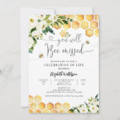 Bumble Honey Bee viering van het leven Memorial Kaart (Voorkant)