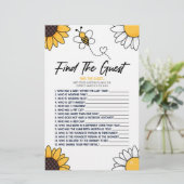 Bumble Honey Bee Vind het gast Baby shower spel Briefpapier (Staand voorkant)