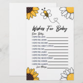 Bumble Honey Bijenwensen voor Baby shower Activite Briefpapier (Voorkant / Achterkant)