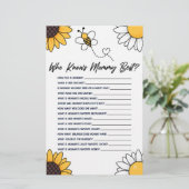 Bumble honing bij die mama Baby shower spel kent Briefpapier (Staand voorkant)