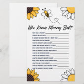 Bumble honing bij die mama Baby shower spel kent Briefpapier (Voorkant / Achterkant)