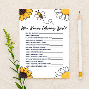 Bumble honing bij die mama Baby shower spel kent Briefpapier