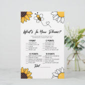 Bumble honing bij in je telefoon Baby shower spel Briefpapier (Staand voorkant)