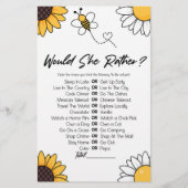 Bumble honing bij wil ze liever Baby shower spel Briefpapier (Voorkant)