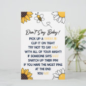 Bumble honing bij zeg niet Baby shower spel Briefpapier (Staand voorkant)