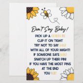 Bumble honing bij zeg niet Baby shower spel Briefpapier (Voorkant / Achterkant)
