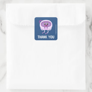 Bumble Nums Space Verjaardag Bedankt Vierkante Sticker