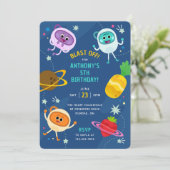 Bumble Nums Space Verjaardag Kaart (Staand voorkant)