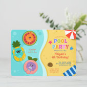 Bumble Nums Summer Pool Party Verjaardag Kaart (Staand voorkant)