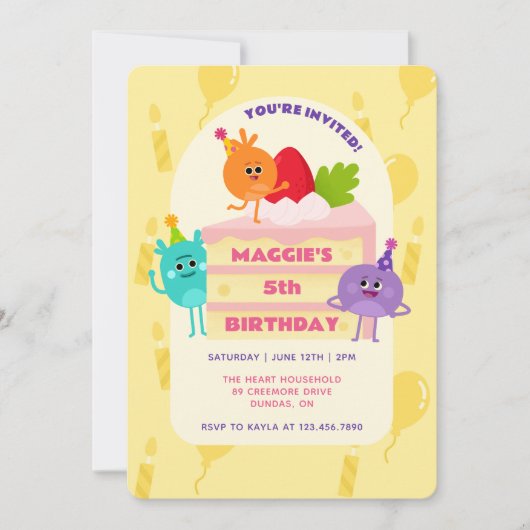 Bumble Nums Verjaardagstaart Kaart (Voorkant)