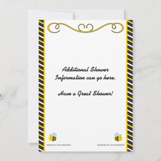 Bumble of Joy Baby shower Invitation Kaart (Achterkant)