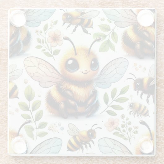 Bumble of Joy Glazen Onderzetter (Achterkant)