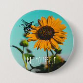 Bumble Tennis with Sunflower Background Ronde Button 7,6 Cm (Voorkant)
