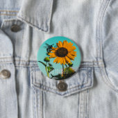 Bumble Tennis with Sunflower Background Ronde Button 7,6 Cm (In situ)