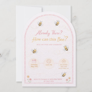 "Bumblebee" 3rd Birthday Invite Kaart
