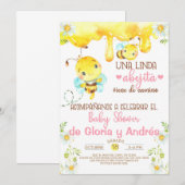 Bumblebee abejita baby shower, Spaans. Kaart (Voorkant / Achterkant)