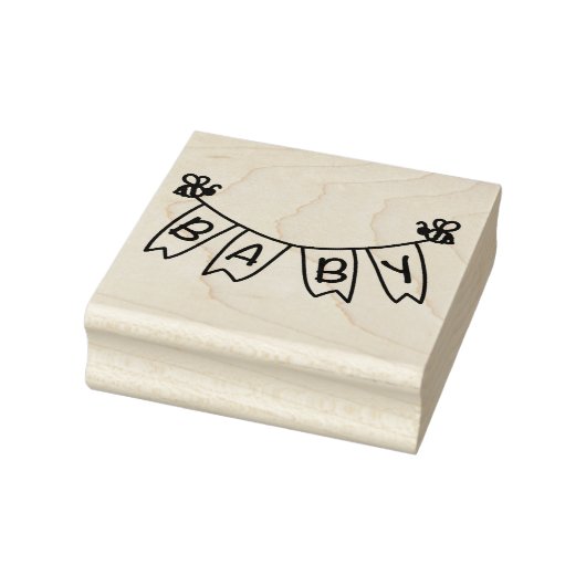 Bumblebee Baby Banner Rubberstempel (Stempel)