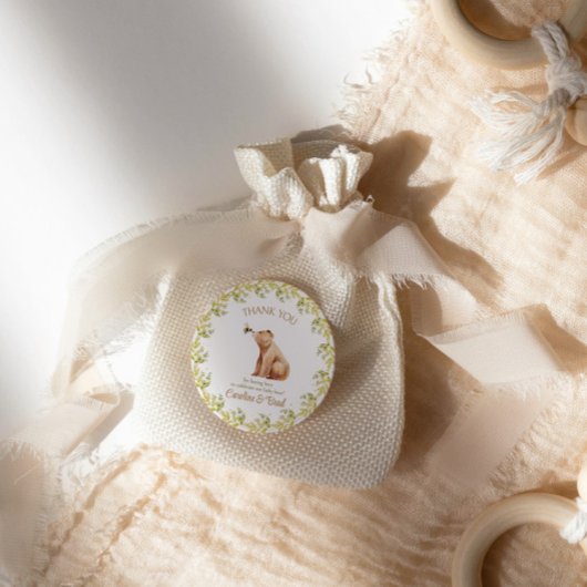 Bumblebee baby douche bedankt ronde sticker