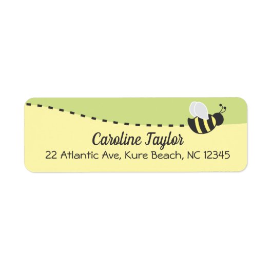 Bumblebee Baby shower Adreslabel, Colorblock Etiket (Voorkant)