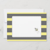 Bumblebee Baby shower Dank je geel en zwart Bedankkaart (Achterkant)