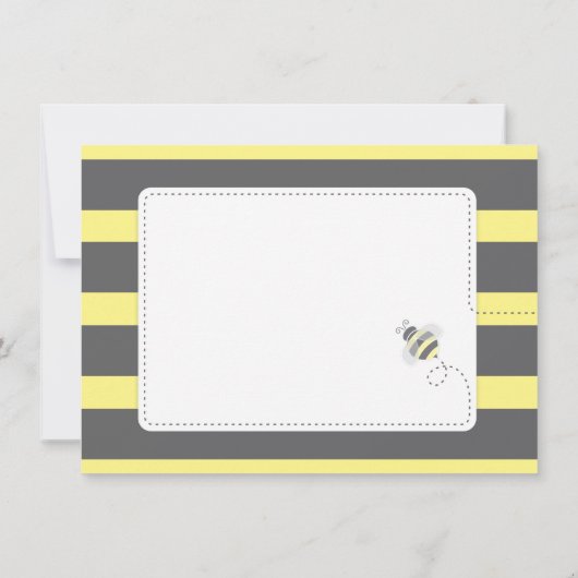 Bumblebee Baby shower Dank je geel en zwart Bedankkaart (Achterkant)