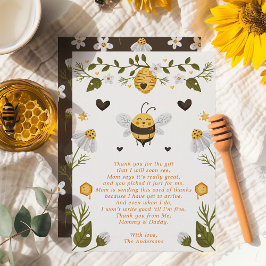 Bumblebee Baby shower Hartelijk dank Bedankkaart