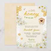 Bumblebee Baby shower Little Honey Sweet Daisy Kaart (Voorkant / Achterkant)