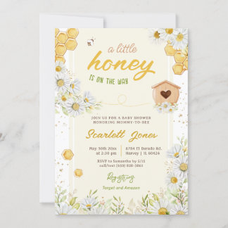 Bumblebee Baby shower Little Honey Sweet Daisy Kaart