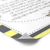 Bumblebee Baby shower met diapluiers Poster (Hoek)