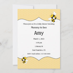 Bumblebee baby shower nodigt mama uit om te worden kaart