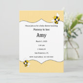 Bumblebee baby shower nodigt mama uit om te worden kaart (Staand voorkant)