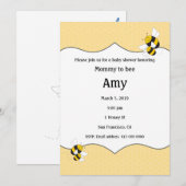 Bumblebee baby shower nodigt mama uit om te worden kaart (Voorkant / Achterkant)