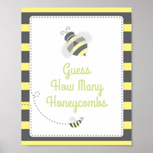 Bumblebee Baby shower raad hoeveel spelcode Poster