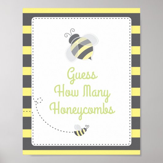 Bumblebee Baby shower raad hoeveel spelcode Poster (Voorkant)
