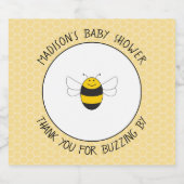Bumblebee baby shower sparkling wijnetiket (Enkel label)