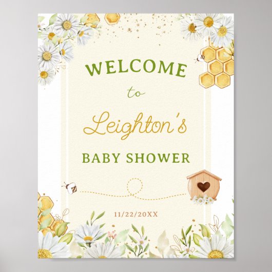 Bumblebee Baby shower van honingbijen Sprinkle Wel Poster (Voorkant)