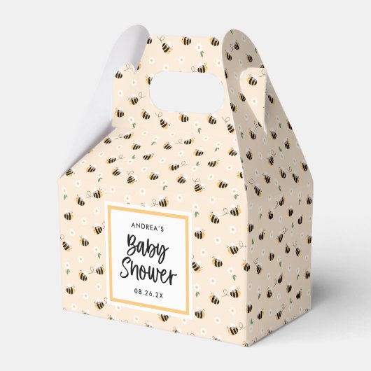 Bumblebee Baby shower voorkeursbox Bedankdoosjes (Voorkant Zijde)