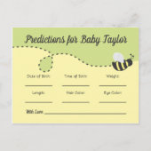 Bumblebee Baby shower Voorspellingen geel en groen Uitnodiging Briefkaart (Voorkant)