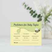 Bumblebee Baby shower Voorspellingen geel en groen Uitnodiging Briefkaart (Staand voorkant)