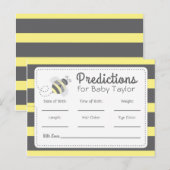 Bumblebee Baby Shower Voorspellingen geel en zwart Uitnodiging Briefkaart (Voorkant / Achterkant)